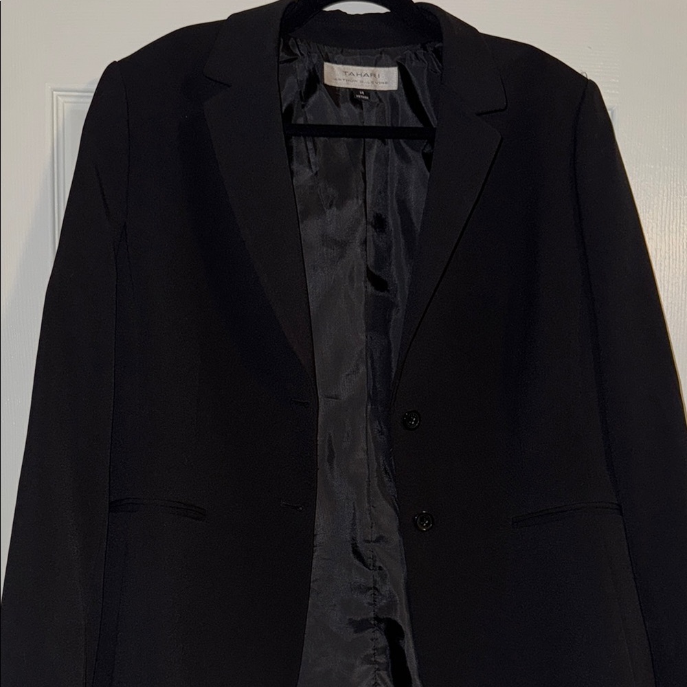 Tahari Black Blazer Tailored Suit Jacket